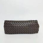 Bottega Veneta Intrecciato Shoulder Bag Leather Brown Gold Vintage — view 7