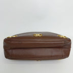 Chanel CC Logo Charm Chain Shoulder Bag Caviar Leather Brown Gold Vintage — view 7
