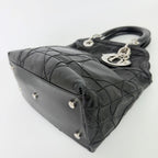 Dior Lady Cannage Large Shoulder Bag Leather Black Vintage — view 9