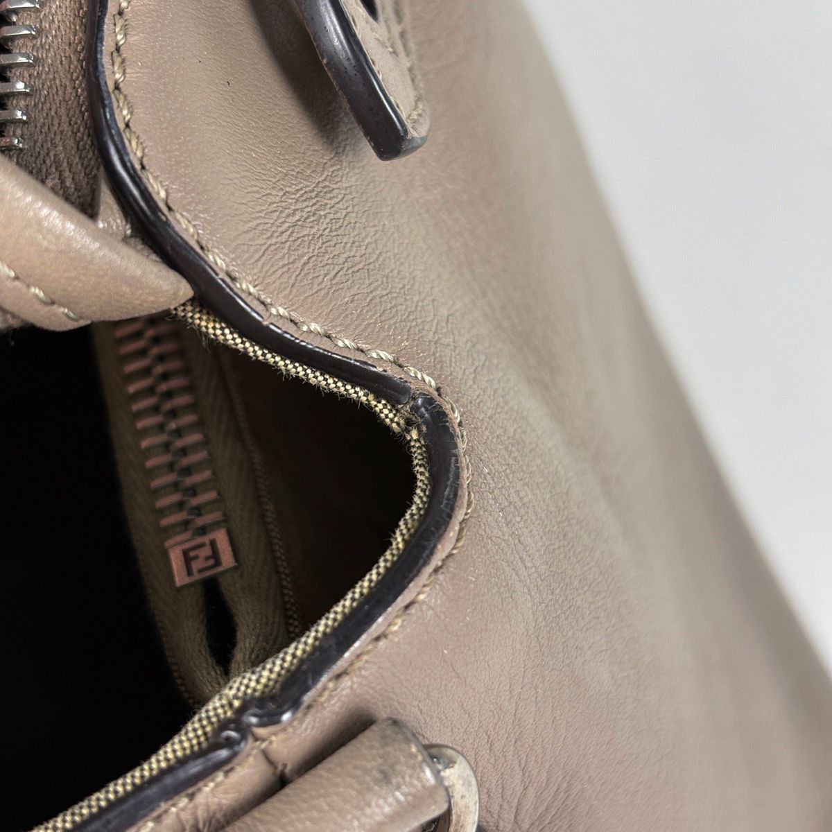 Fendi by the Way 2-Way Leather Gray Handbag — view 7