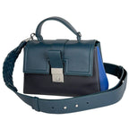 Bottega Veneta Piazza Small Intrecciato 2-Way Shoulder Bag Leather Green Blue