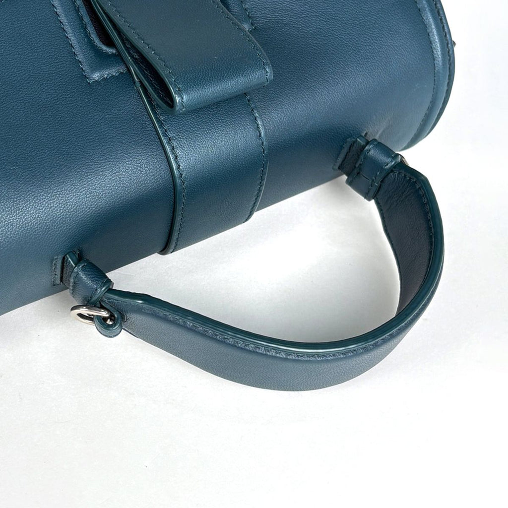 Bottega Veneta Piazza Small Intrecciato 2-Way Shoulder Bag Leather Green Blue — view 7