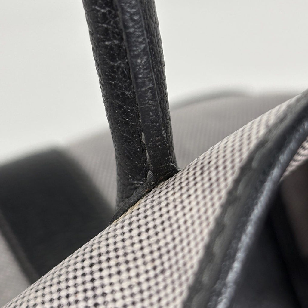 Hermes Garden Party PM Tote Toile Ash Gray Black — view 6