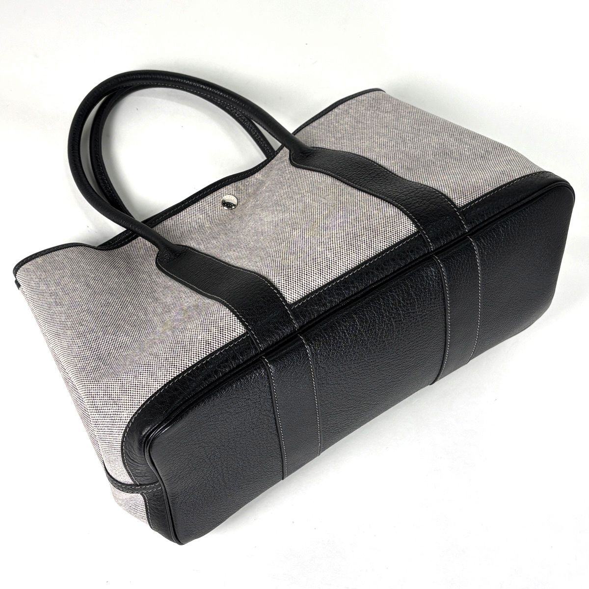 Hermes Garden Party PM Tote Toile Ash Gray Black — view 2