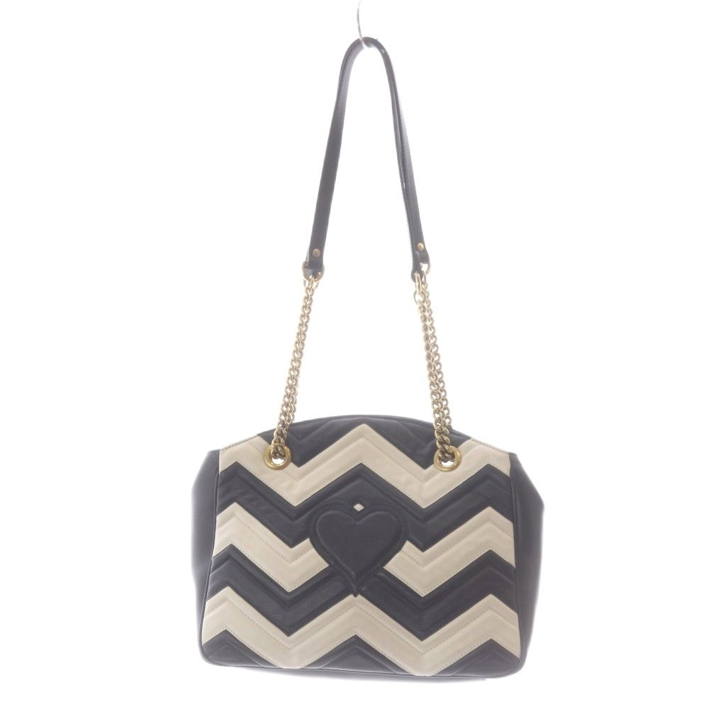 Gucci GG Marmont Chain Tote Black Beige — view 2