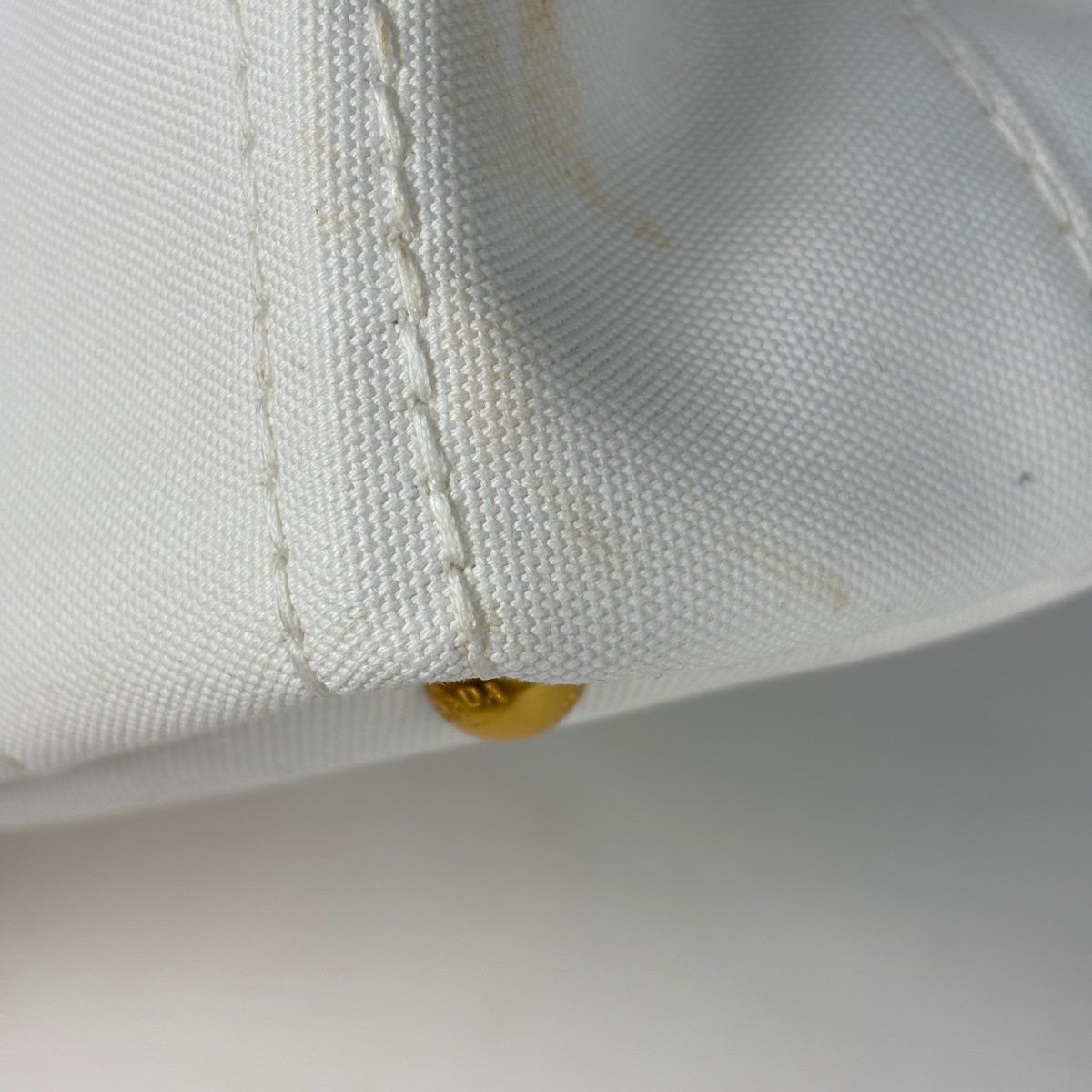 Prada Canapa Tote 2-Way Shoulder Bag Canvas White — view 3