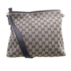 Gucci GG Canvas Sherry Line Shoulder Bag Brown Navy — view 2