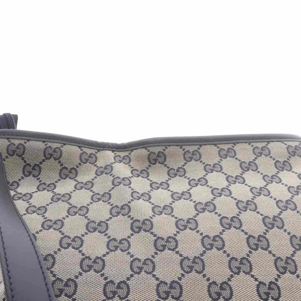 Gucci GG Canvas Sherry Line Shoulder Bag Brown Navy — view 8