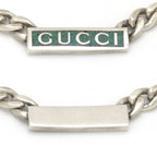 Gucci Logo Enamel Necklace 41.5 45.5 Turquoise Blue Sterling Silver — view 7