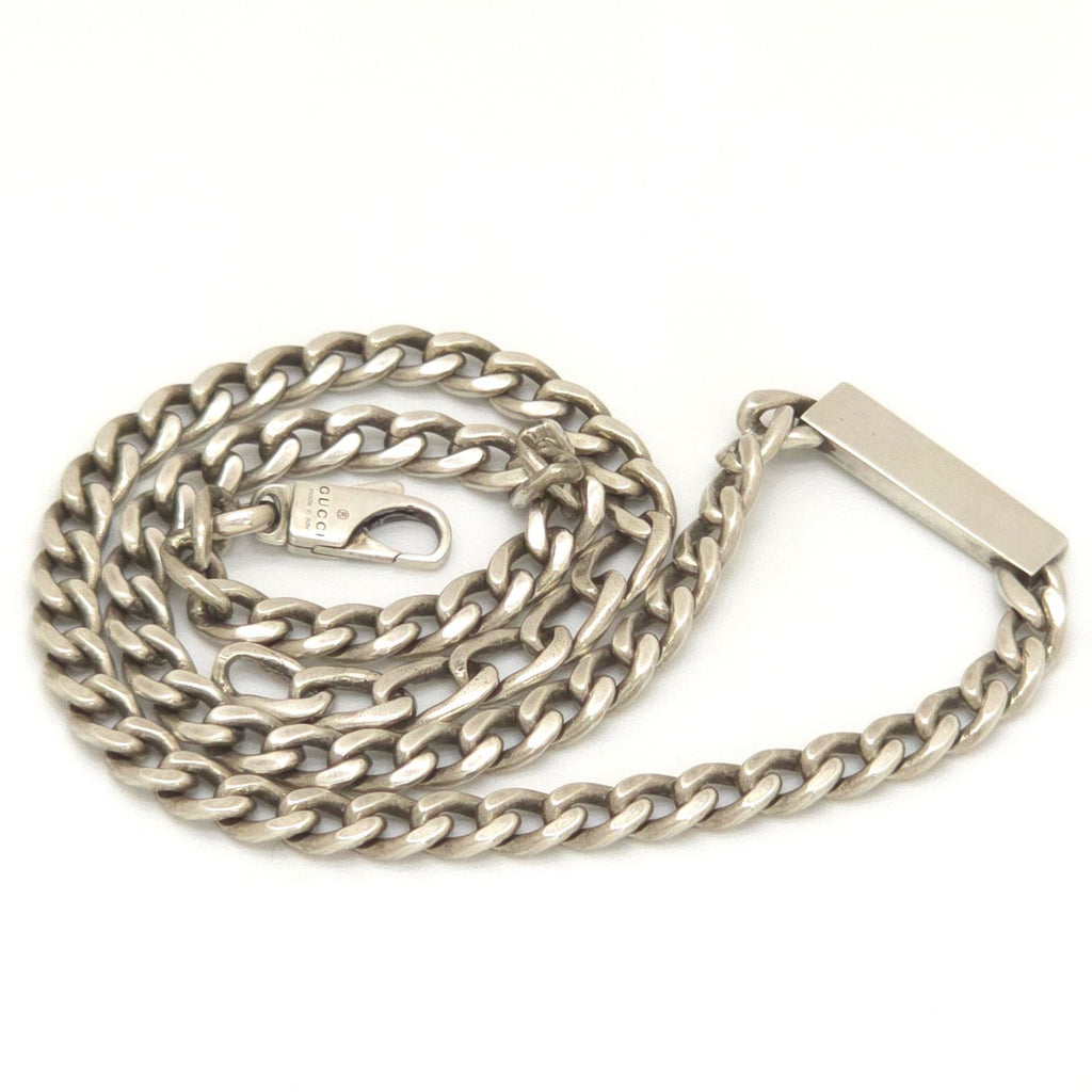 Gucci Logo Enamel Necklace 41.5 45.5 Turquoise Blue Sterling Silver — view 6