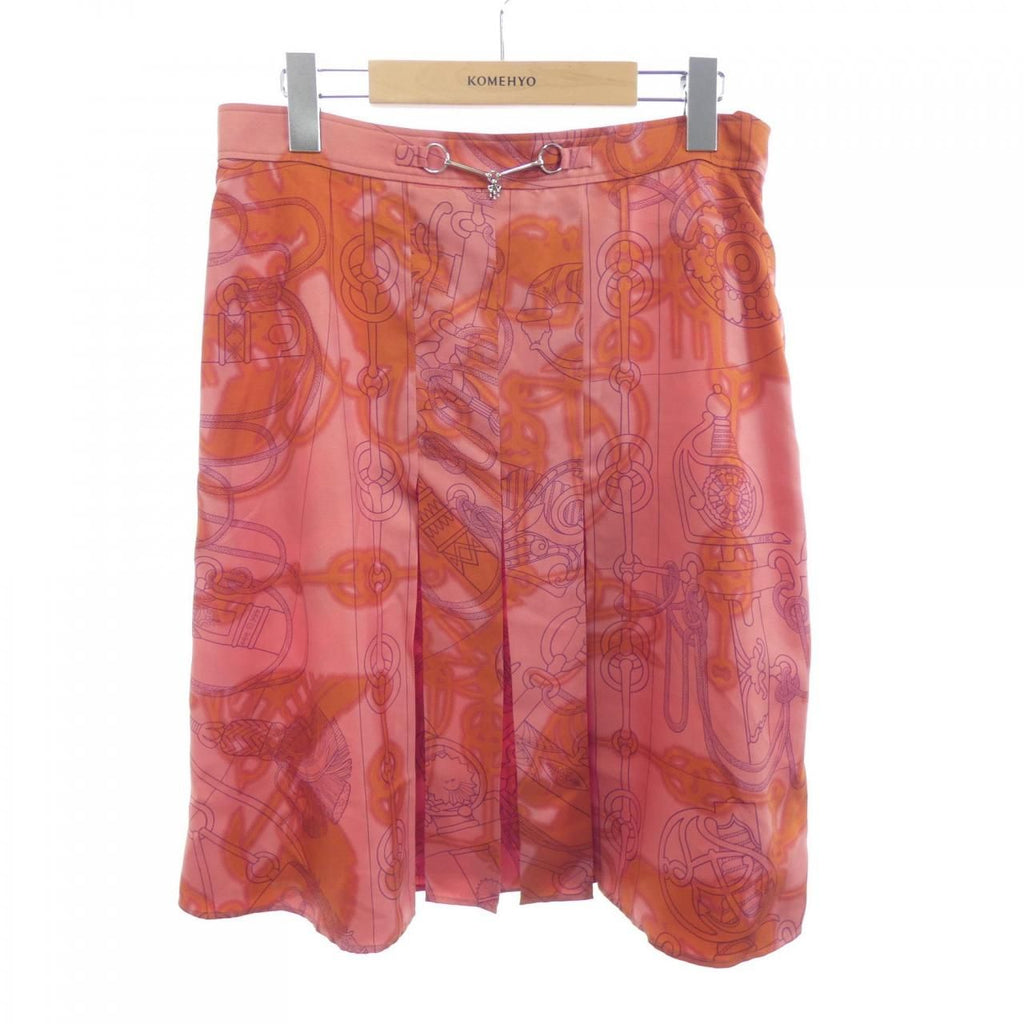 Hermes Cliquetis Tattoo Aquarelle Twill Laine Skirt