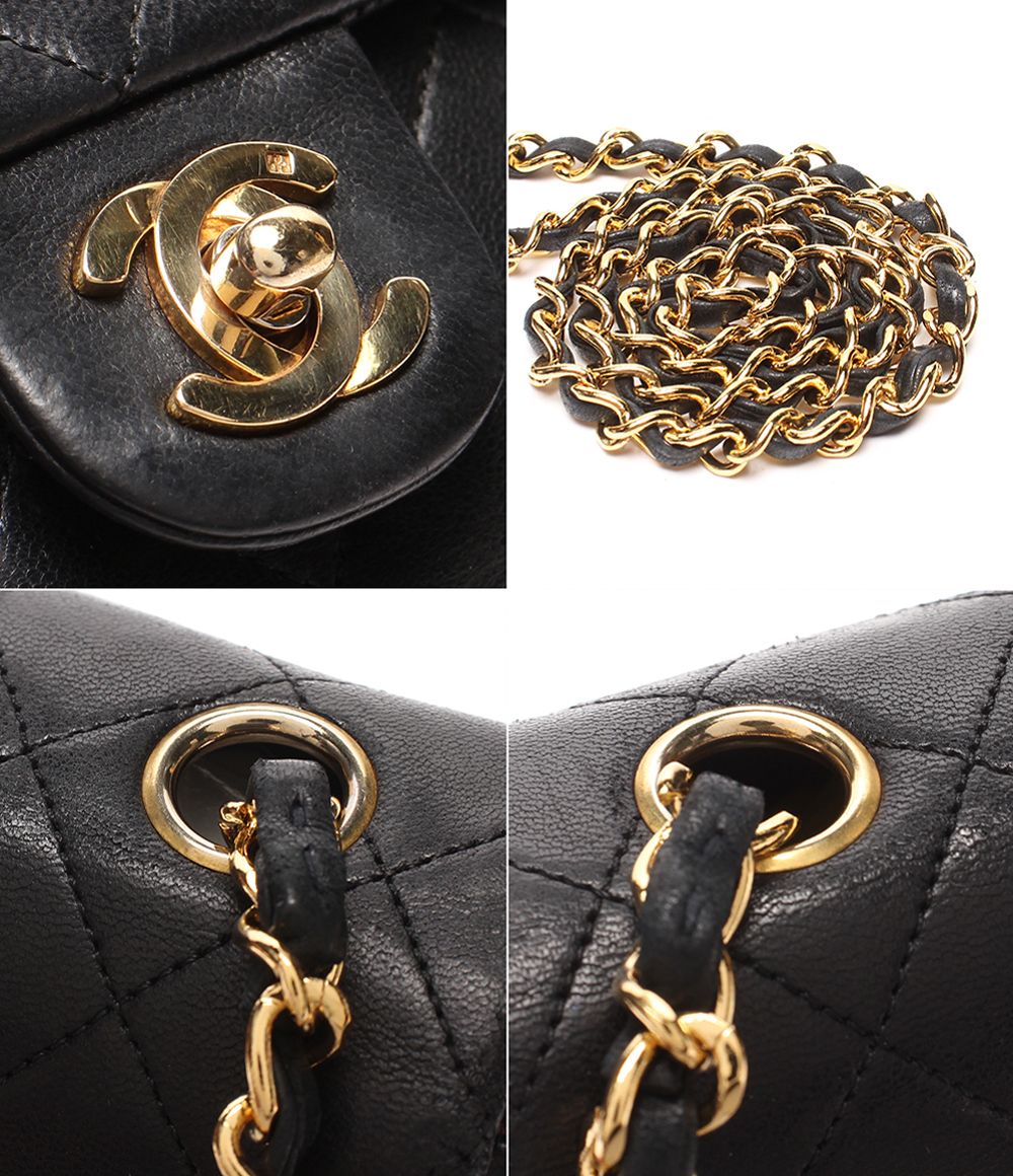 Chanel Chain Shoulder Bag Crossbody Gold Single Flap Mini Quilted Lambskin — view 9