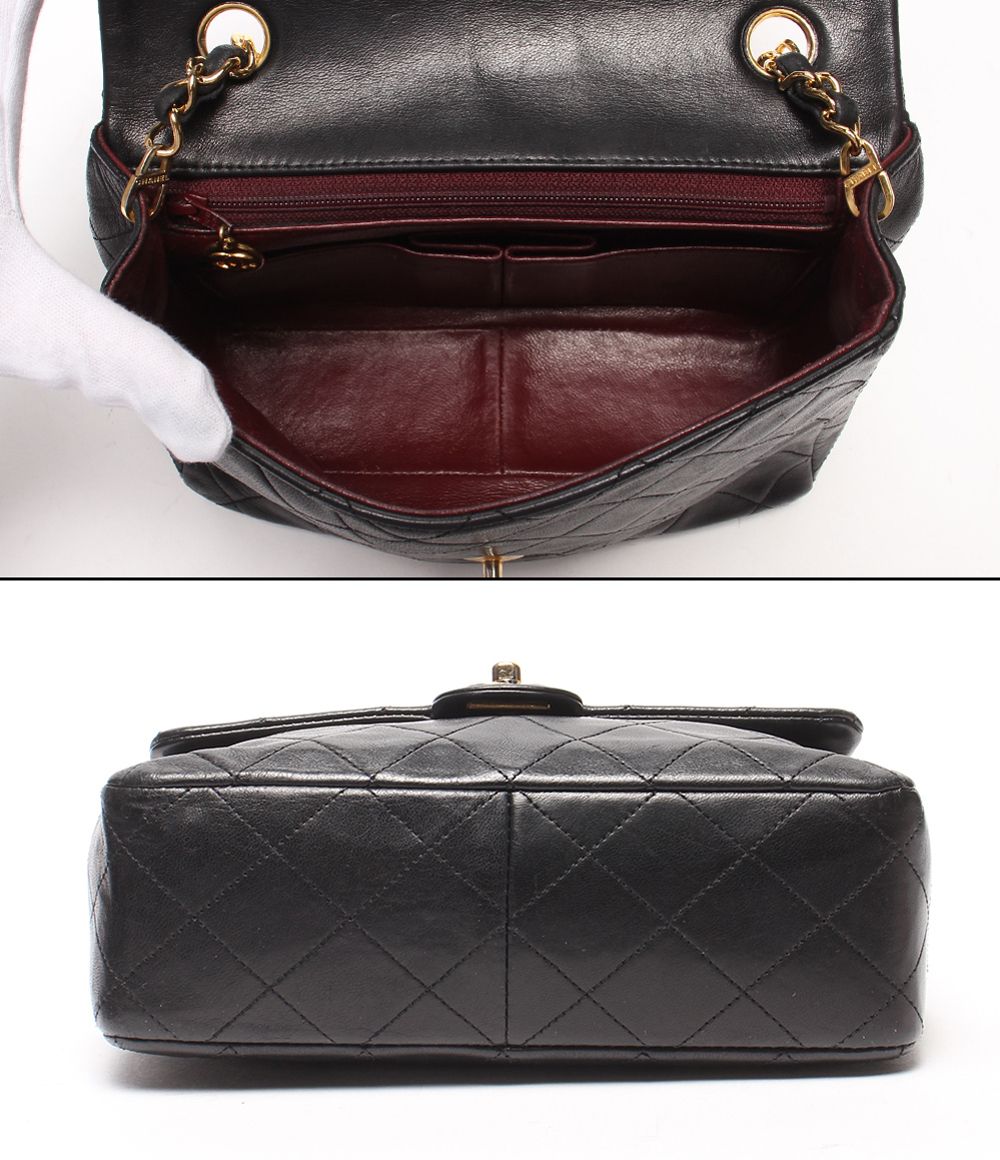 Chanel Chain Shoulder Bag Crossbody Gold Single Flap Mini Quilted Lambskin — view 3