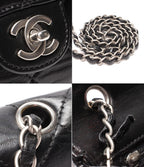 Chanel Chain Shoulder Bag Crossbody Silver Single Flap Quilted Lambskin — view 9