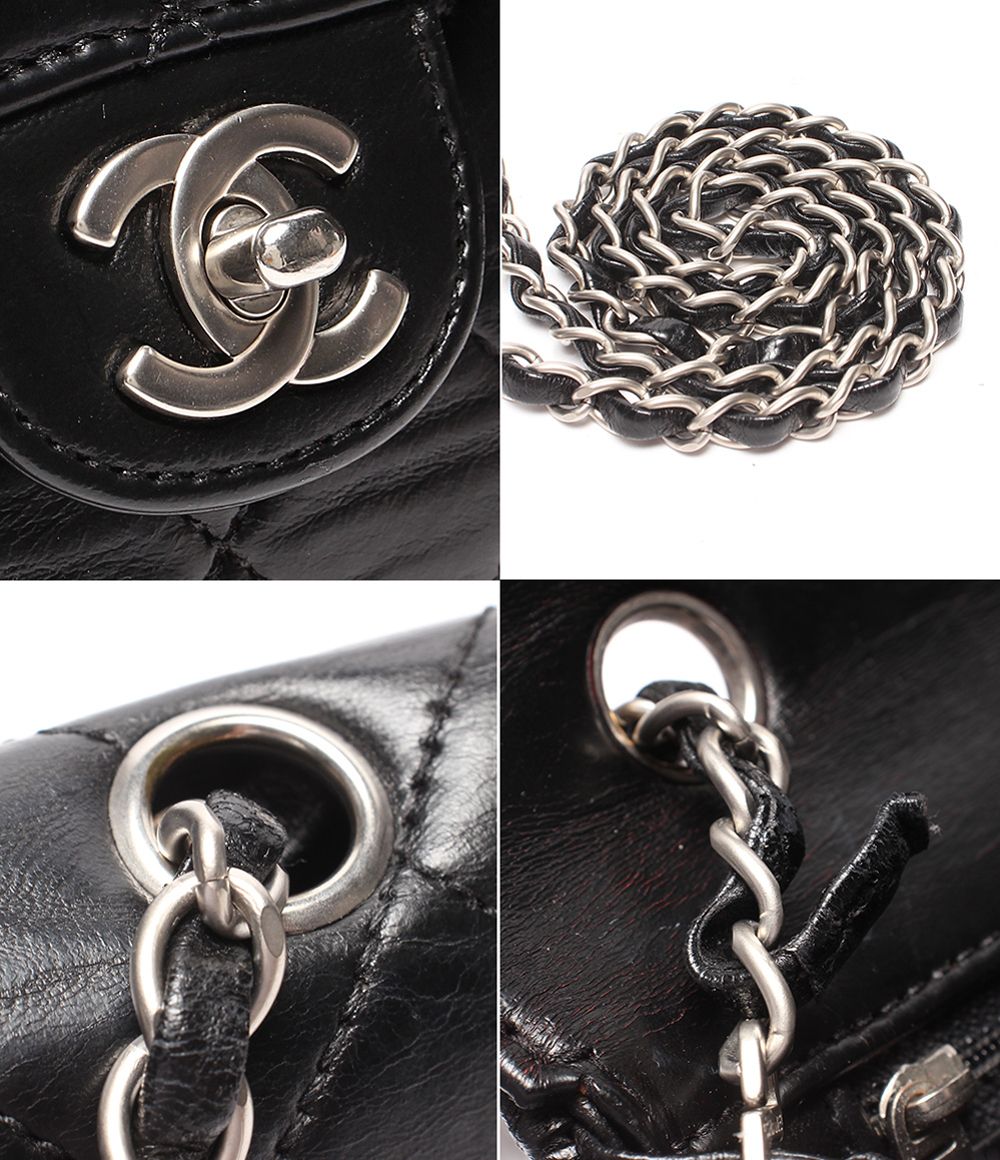 Chanel Chain Shoulder Bag Crossbody Silver Single Flap Quilted Lambskin — view 9