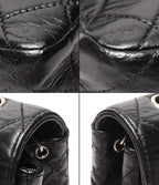 Chanel Chain Shoulder Bag Crossbody Silver Single Flap Quilted Lambskin — view 5