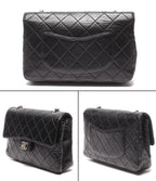 Chanel Chain Shoulder Bag Crossbody Silver Single Flap Quilted Lambskin — view 2