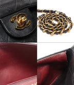 Chanel Chain Shoulder Bag Gold Quilted 25 Lambskin Double Flap — view 9