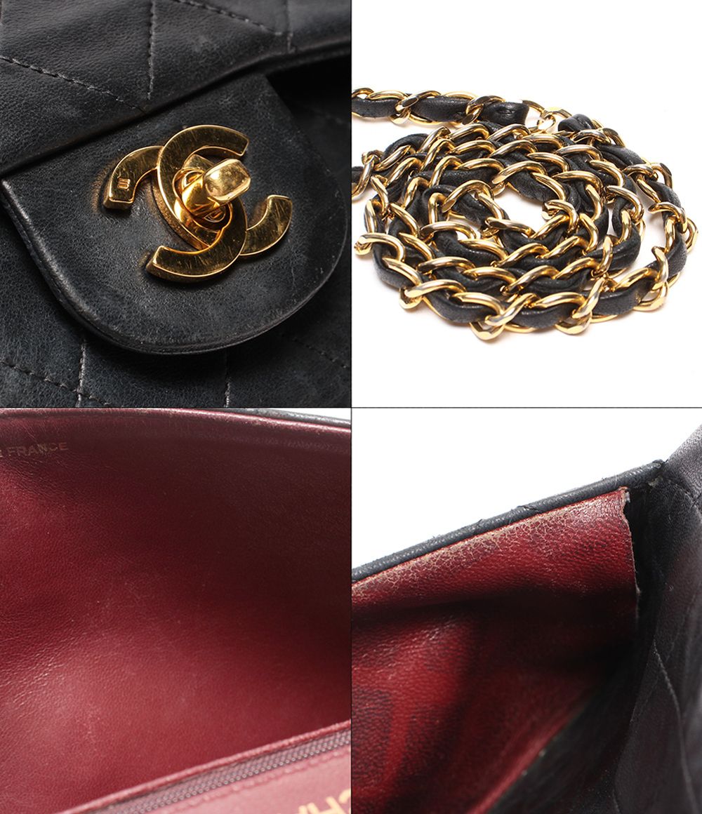 Chanel Chain Shoulder Bag Gold Quilted 25 Lambskin Double Flap — view 9