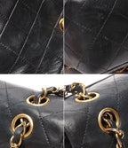 Chanel Chain Shoulder Bag Gold Quilted 25 Lambskin Double Flap — view 7
