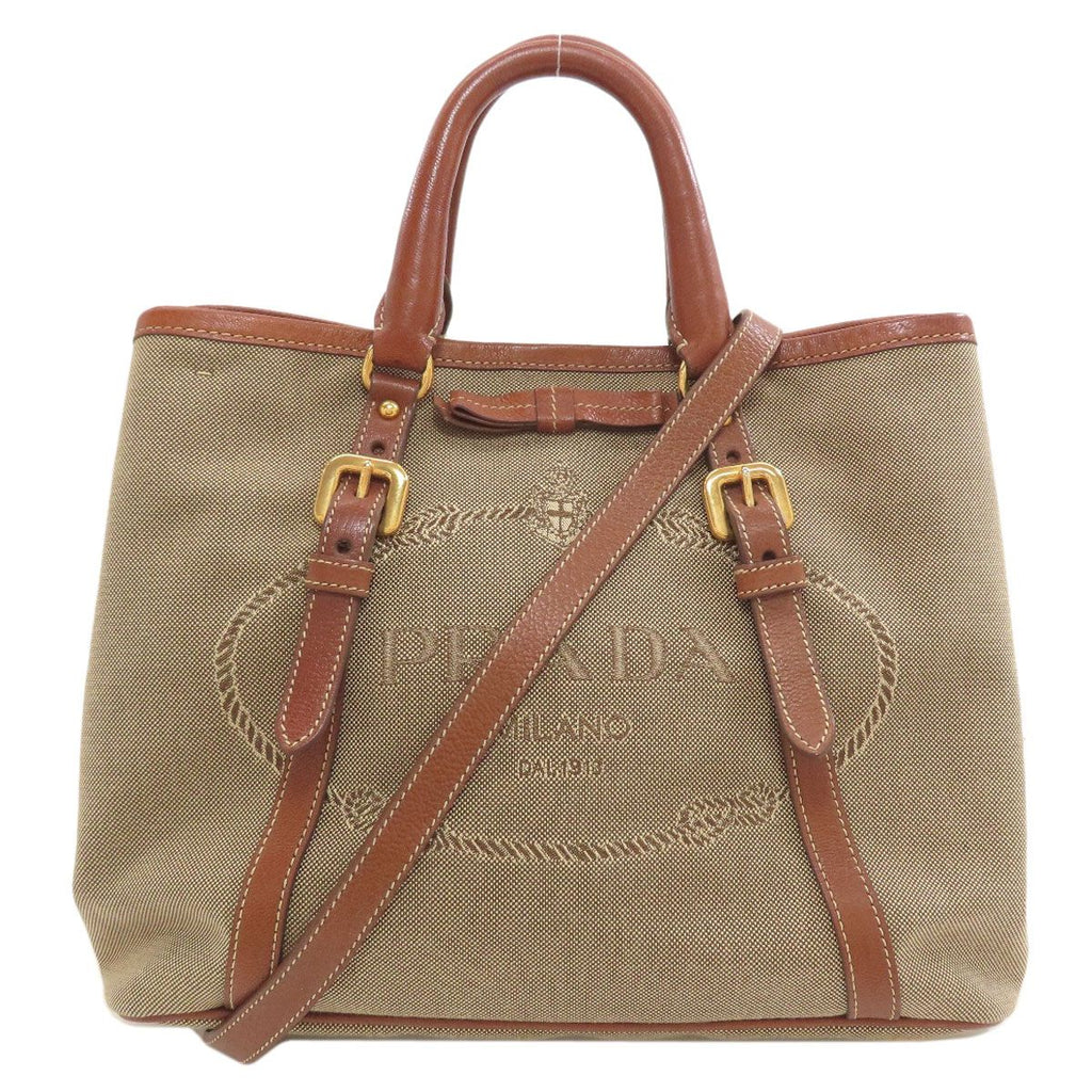 Prada Fiocco 2-Way Handbag Canvas