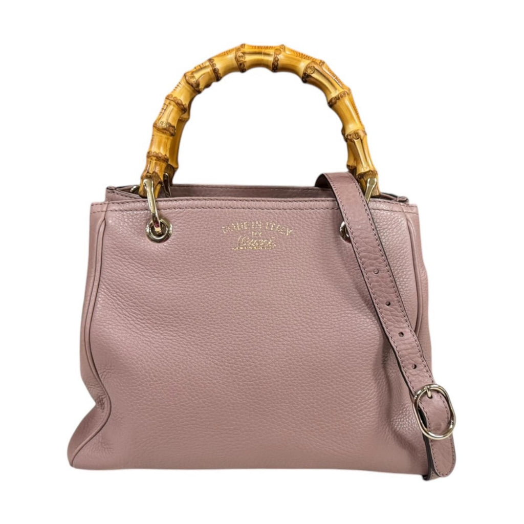 Gucci Bamboo Shoulder Bag Leather Pink