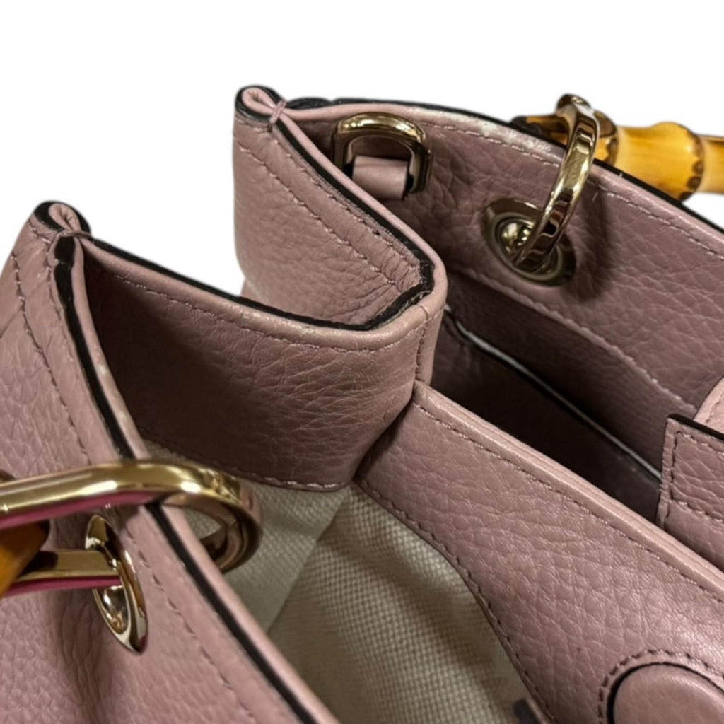 Gucci Bamboo Shoulder Bag Leather Pink — view 7