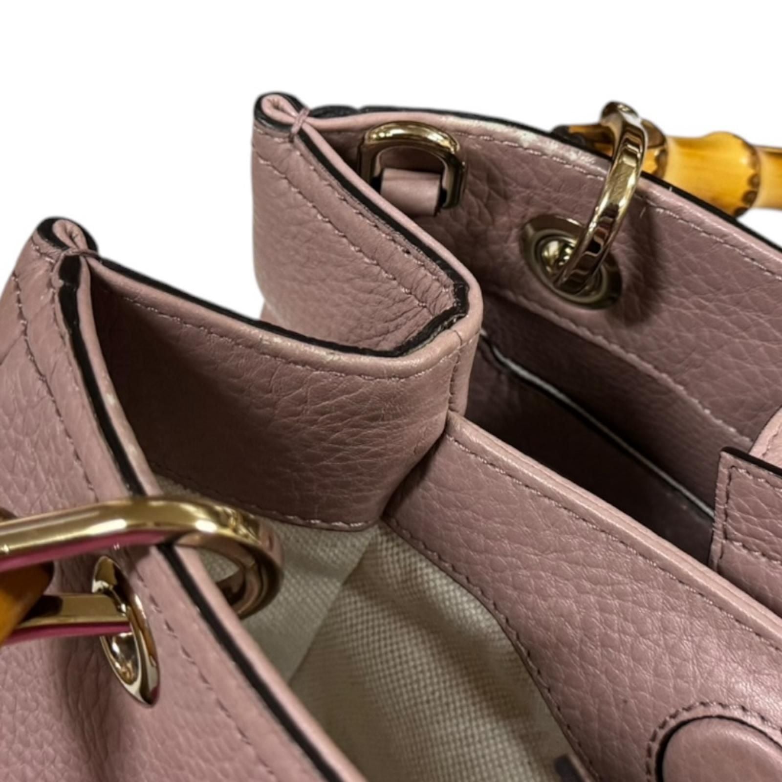 Gucci Bamboo Shoulder Bag Leather Pink — view 7