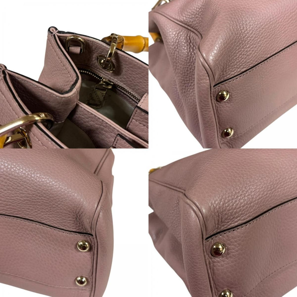 Gucci Bamboo Shoulder Bag Leather Pink — view 8