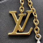 Louis Vuitton Shoulder Bag Calfskin Leather Pochette LV Blue Back Black — view 7