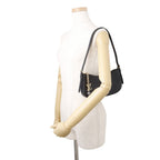 Louis Vuitton Shoulder Bag Calfskin Leather Pochette LV Blue Back Black — view 4