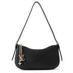 Louis Vuitton Shoulder Bag Calfskin Leather Pochette LV Blue Back Black