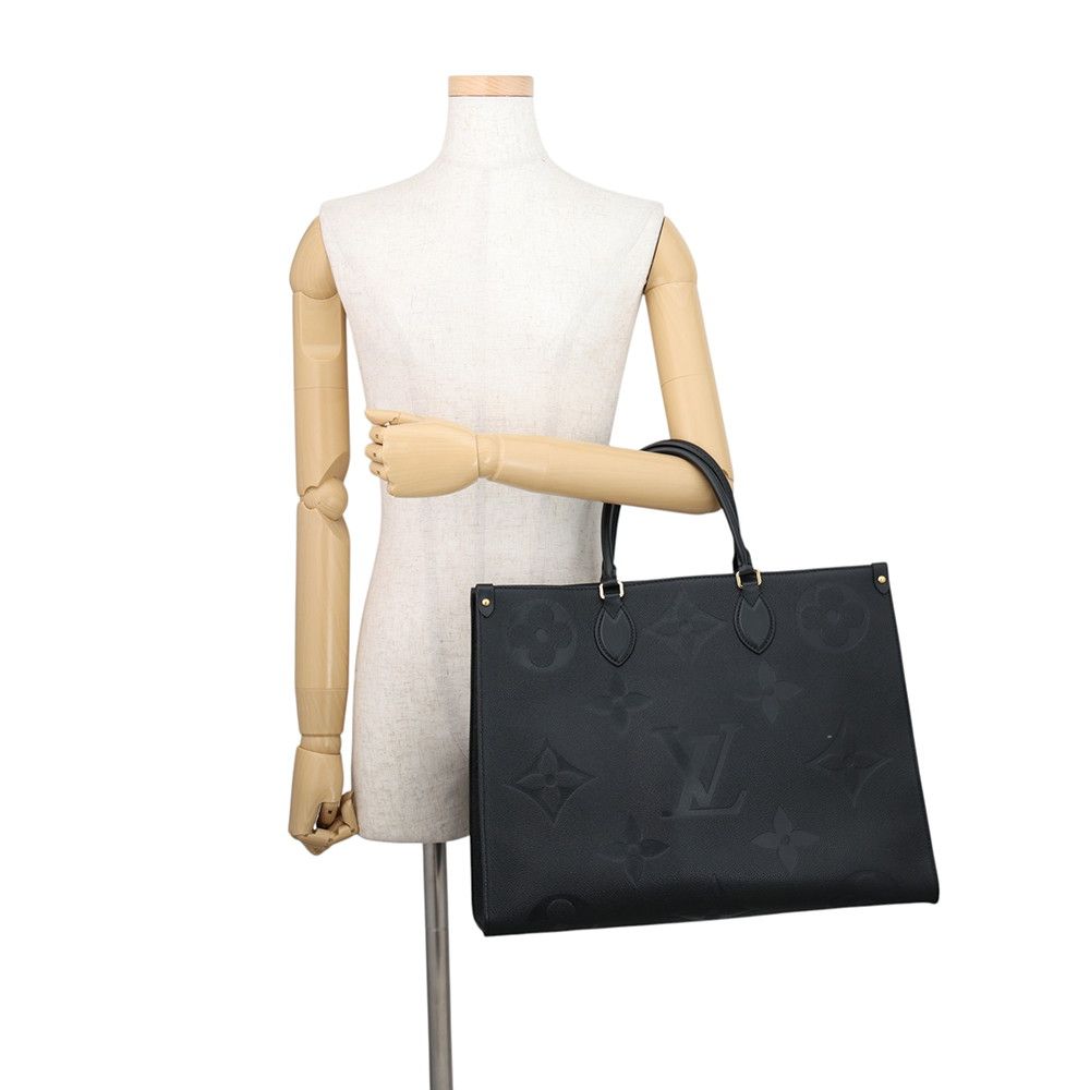 Louis Vuitton Tote Monogram Empreinte On The Go GM 2-Way Shoulder Bag Black — view 4