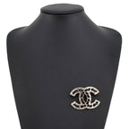Chanel Brooch CC Logo Chain Motif Rhinestone Leather — view 4