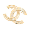 Chanel Brooch CC Logo Metal Rhinestone