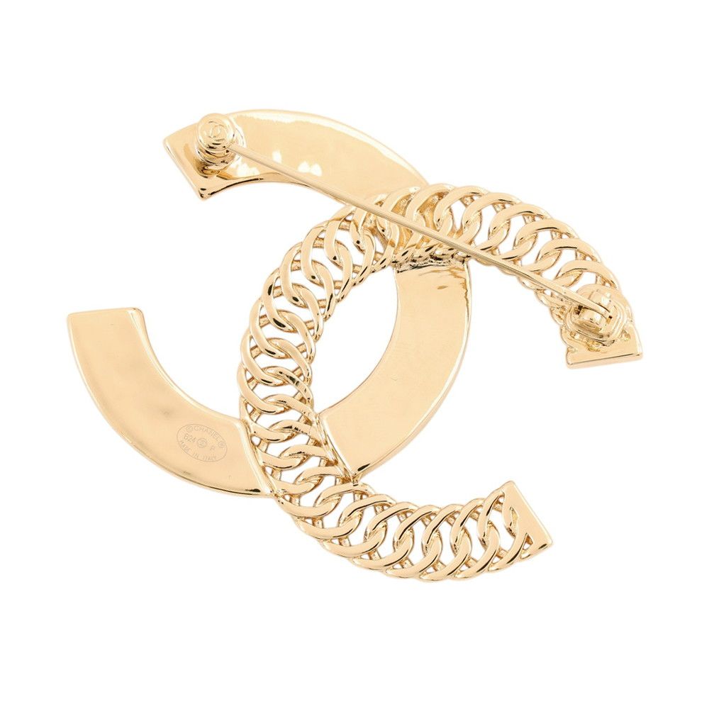 Chanel Brooch CC Logo Metal Rhinestone — view 3