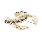 Chanel Brooch CC Logo Rhinestone Faux Pearl Lambskin — view 2