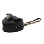 Chanel Bag Charm Quilted Heart Mini Lambskin Black — view 2