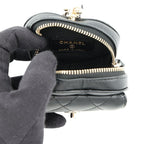 Chanel Bag Charm Quilted Heart Mini Lambskin Black — view 5