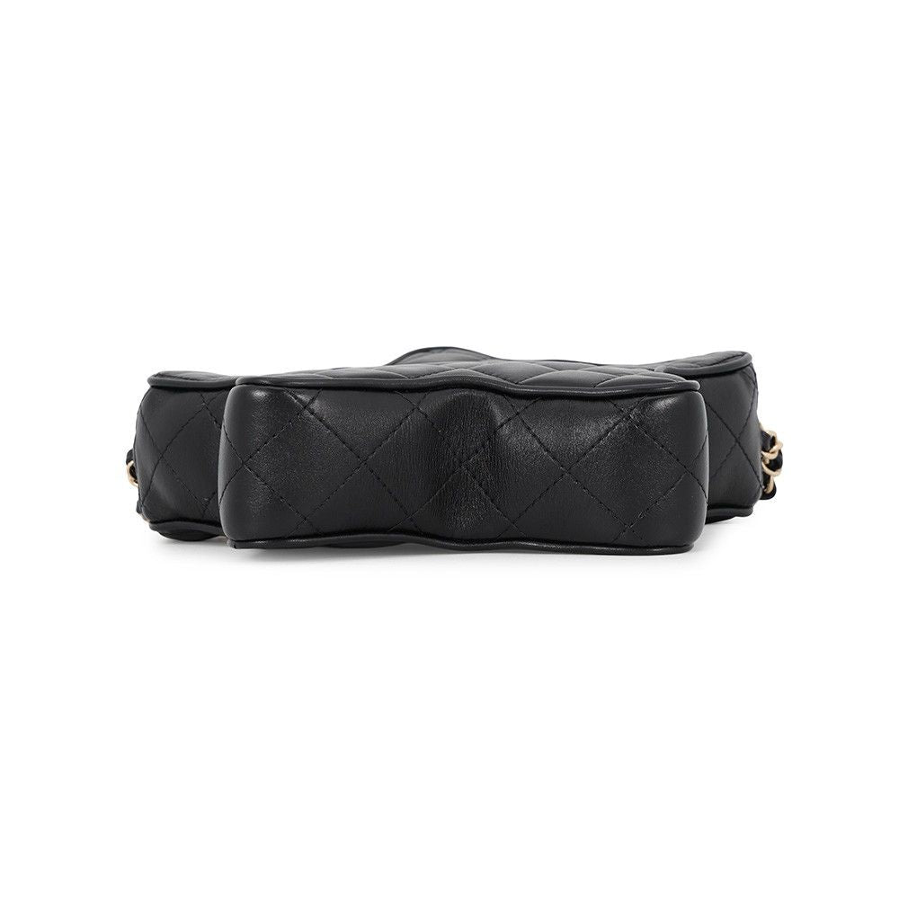 Chanel Chain Shoulder Bag Quilted CC Logo Star Lambskin Black — view 3