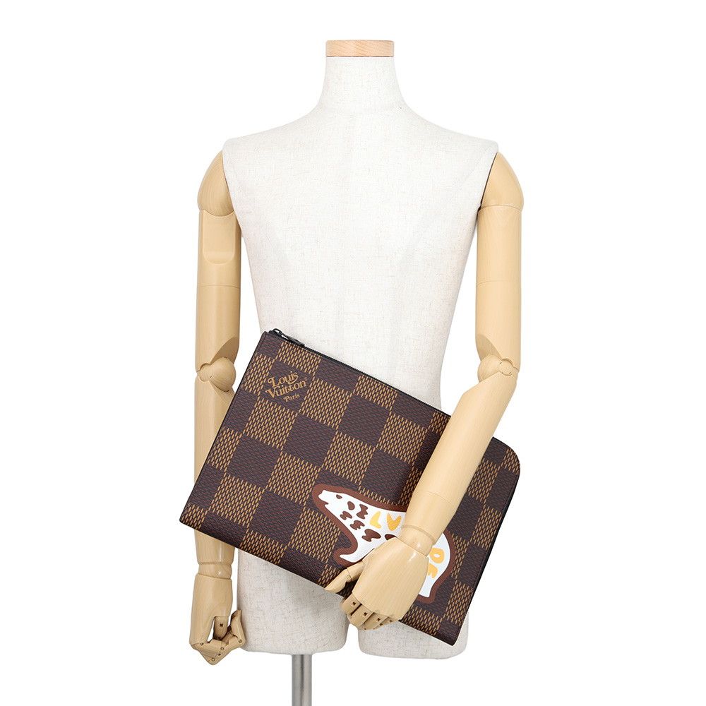 Louis Vuitton Clutch Damier Ebene Giant Pochette Jour LV Squared Collaboration — view 4