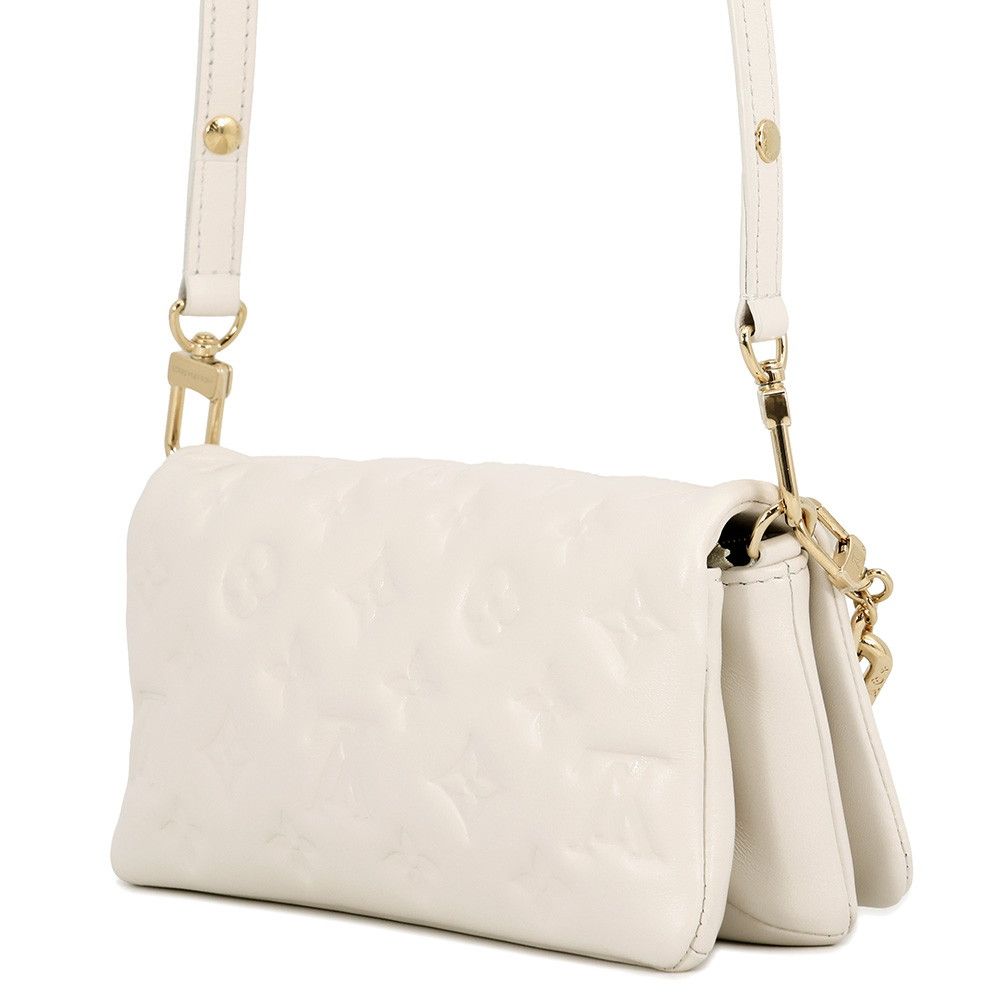 Louis Vuitton Shoulder Bag Monogram Pattern Lambskin Pochette Cousin White — view 2