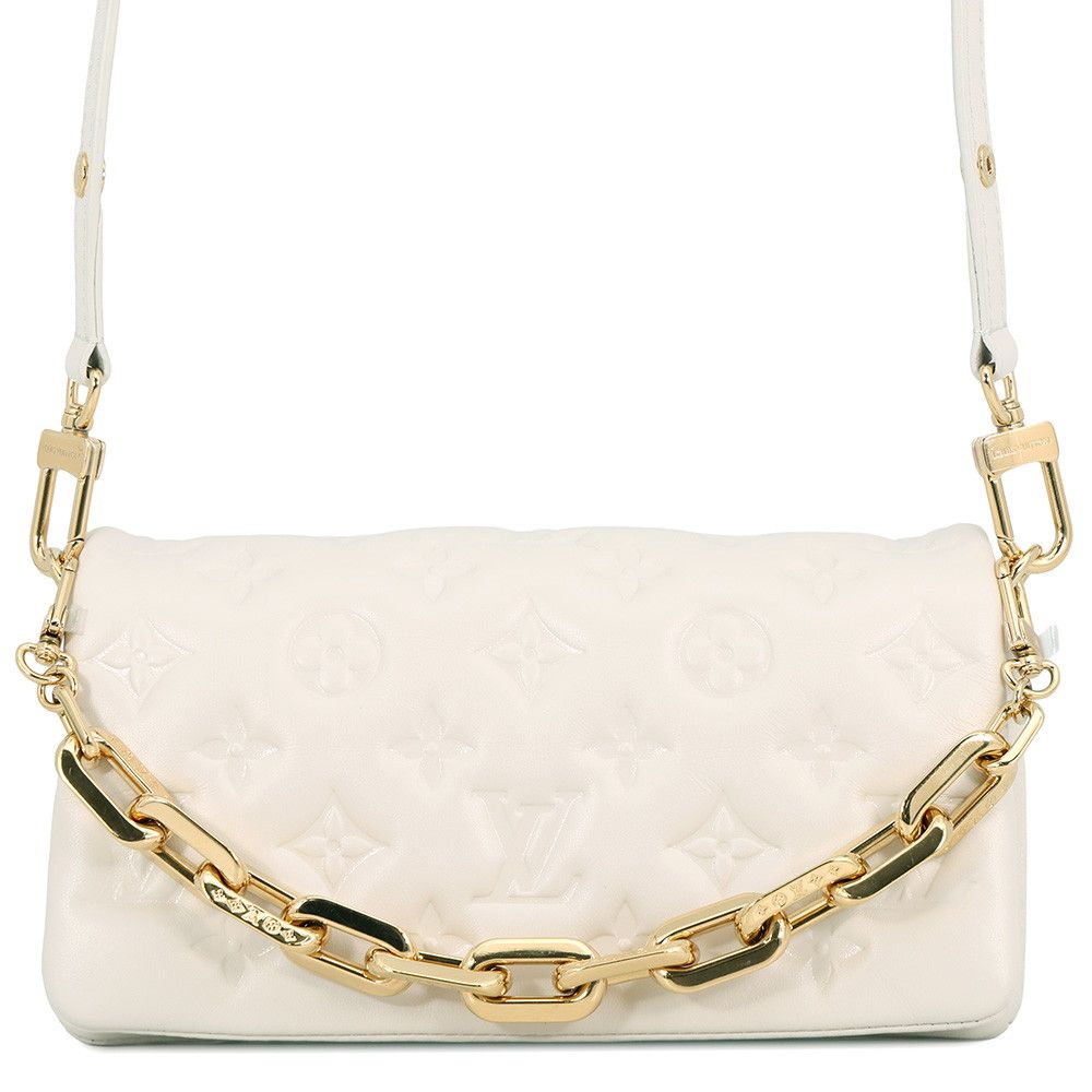 Louis Vuitton Shoulder Bag Monogram Pattern Lambskin Pochette Cousin White