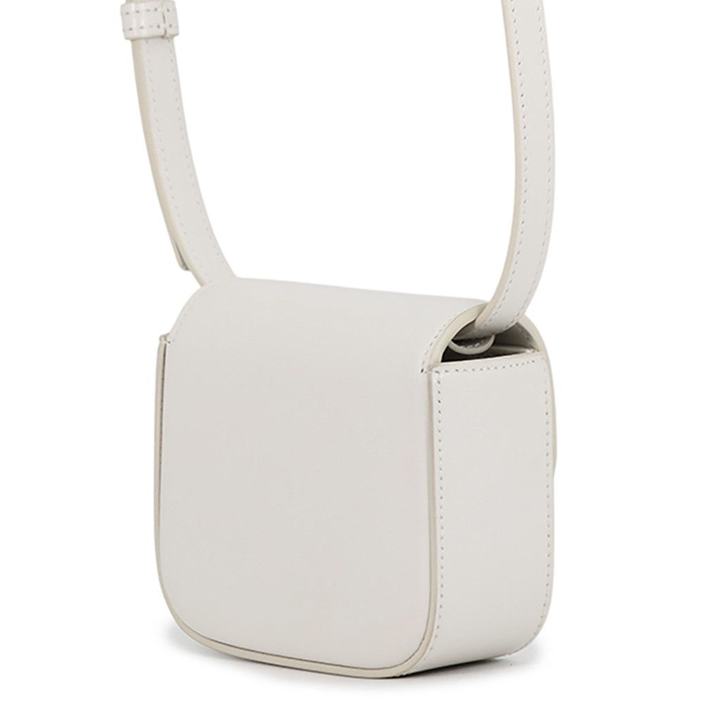 Celine Shoulder Bag Triomphe Mini Claude Shiny Calf Leather White — view 2