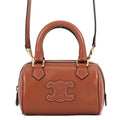 Celine Handbag Cuill Triomphe Mini Boston Smooth Calf Leather 2-Way Brown
