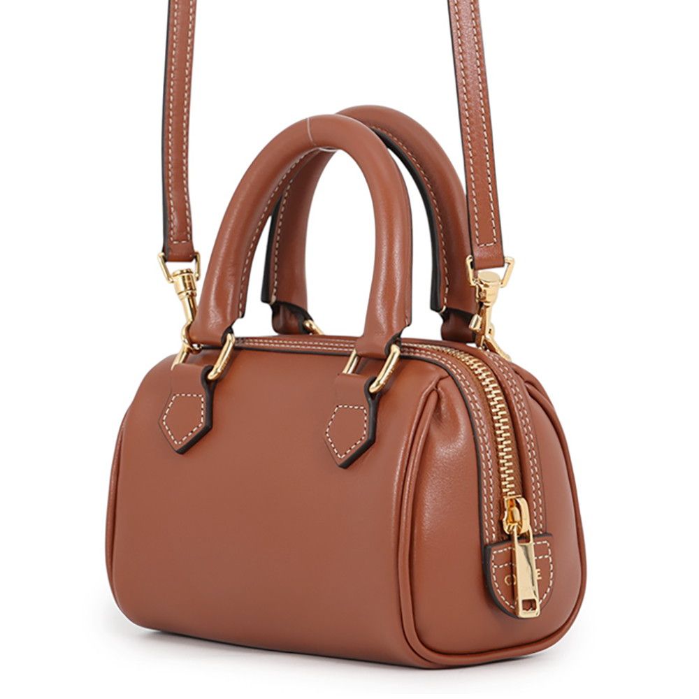Celine Handbag Cuill Triomphe Mini Boston Smooth Calf Leather 2-Way Brown — view 2