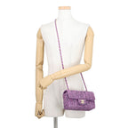 Chanel Chain Shoulder Bag CC Logo Quilted Tweed — view 4
