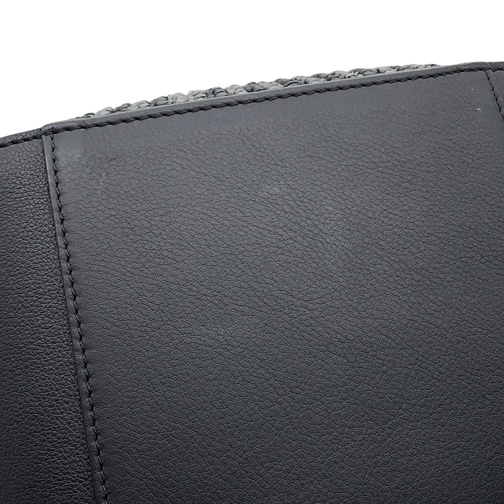 Loewe Hammock Compact Raffia Leather 2-Way Shoulder Bag Black — view 8