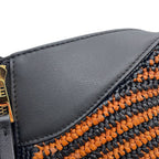 Loewe Hammock Compact Raffia Leather 2-Way Shoulder Bag Black — view 7