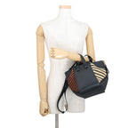Loewe Hammock Compact Raffia Leather 2-Way Shoulder Bag Black — view 4